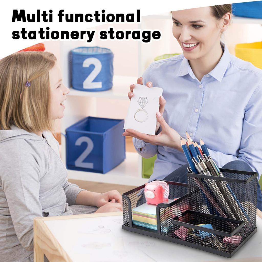 Multifunctional Pen Holder Creative Metal Mesh Pen Barrel Desktop Hollow Storage Barrel