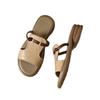 Large Size Retro Outer Wear Flat Slippers, New One-character Simple Sandals, Fashionable Side Empty Cool Slippers