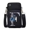 Blue Roses Alphabet Print Small Shoulder Bag 26 Letters Mini Crossbody Phone Bag for Women