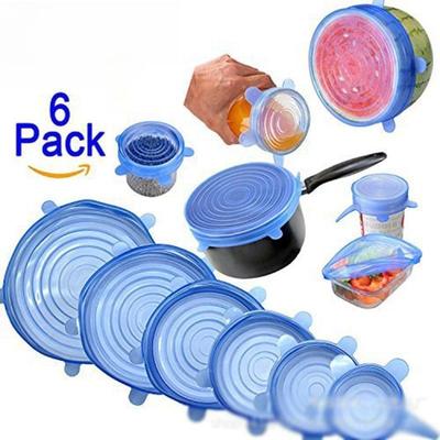 6 buc. capace reutilizabile din silicon pentru alimente/vase