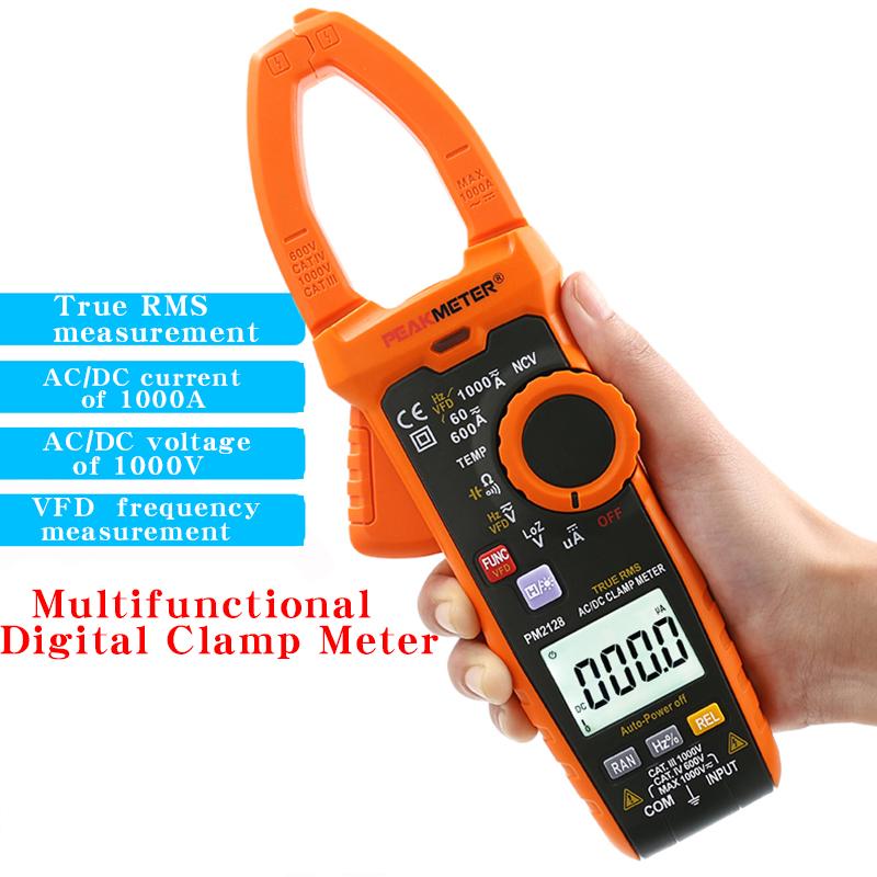 PEAKMETER PM2128 Clamp Meter 1000A Digital Multimeter, High-Precision AC/DC Clamp Current Meter with Digital Display