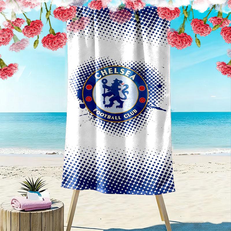 Chelsea F Print Beach Towel, Large Soft Quick Dry Towel for Beach Camping Swimming