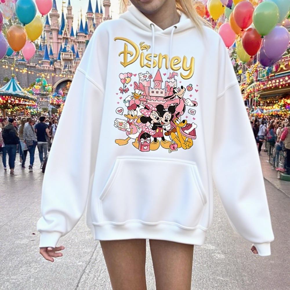 Disney Parent-child Valentine's Day Gifts: Mickey and Friends Multi-color Hoodies, Autumn and Winter Tops, Casual Sportswear
