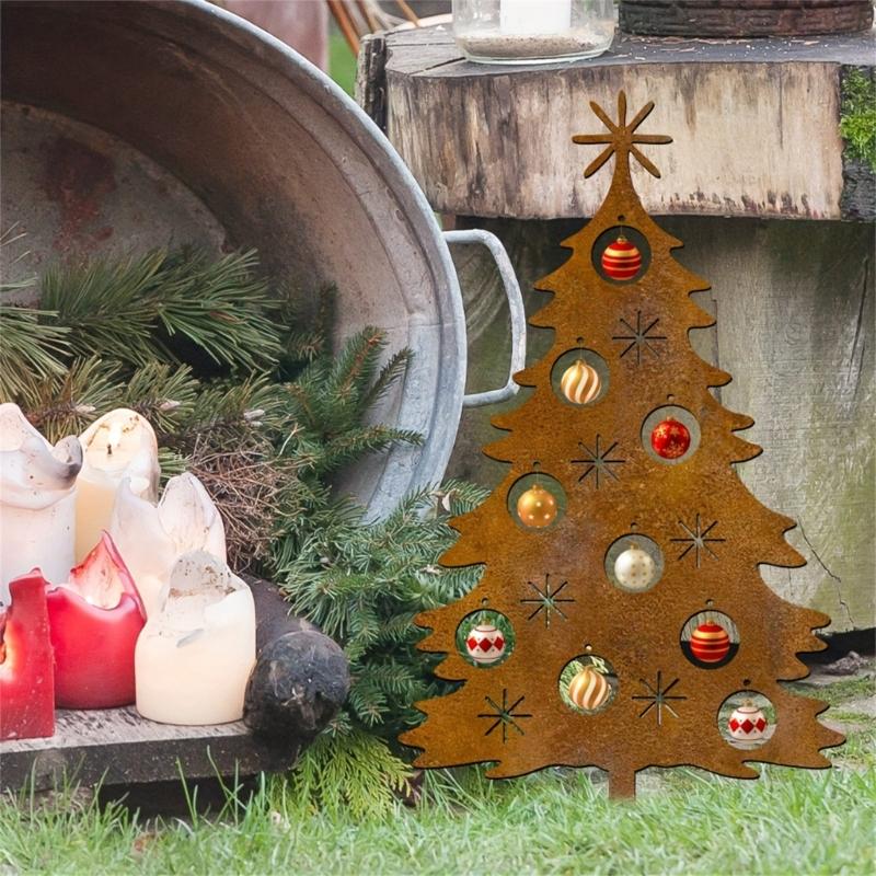 Handcrafted Metal Holiday Tree Ornament Decorative Christmas Decoration For Indoor Tabletop Party Supplies