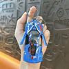 Opening Door Racing Car Keychain Kids Mini Pull-back Graffiti Sports Car Toy Key Ring