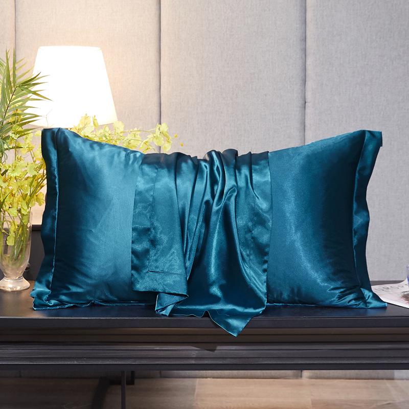 Solid Color Mulberry Silk Pillowcase - Adult Silky Ice Silk Cover