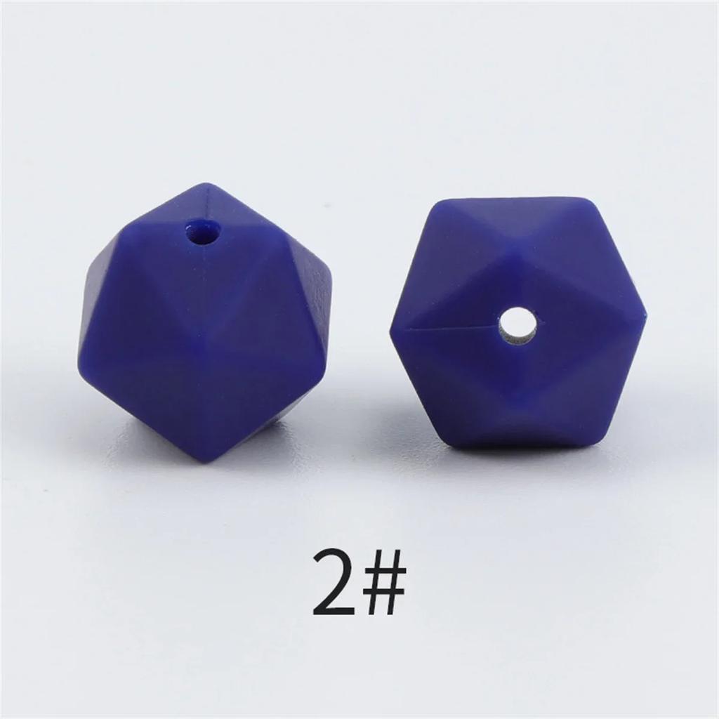 TX49 10Pcs 14mm Hexagon Solid Color Silicone Beads Jewelry DIY Necklace Bracelets Keychain Trend Handmade Accessories Jewelry