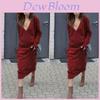 Elegantes Damen Mode V-Ausschnitt Langarm Winter Pulloverkleid Für Stilvolle Looks