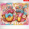 1 Piece 2D Banner | Birthday Party Background, Made of Polyester, Full of Desserts - "I Was 6 Years Old, Now I'm 7 Years Old"