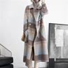 Tooxika Plaid Woolen Coat Winter New Style Over Knee Double-breasted Large Pockets Loose Mid-length Coat