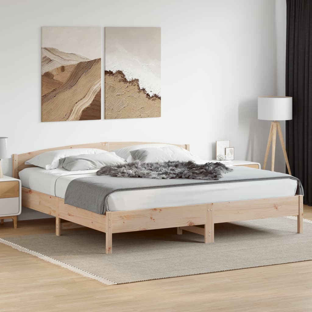 Vidaxl Rama Łóżka Bez Materaca, 180X200 Cm, Lite Drewno Sosnowe