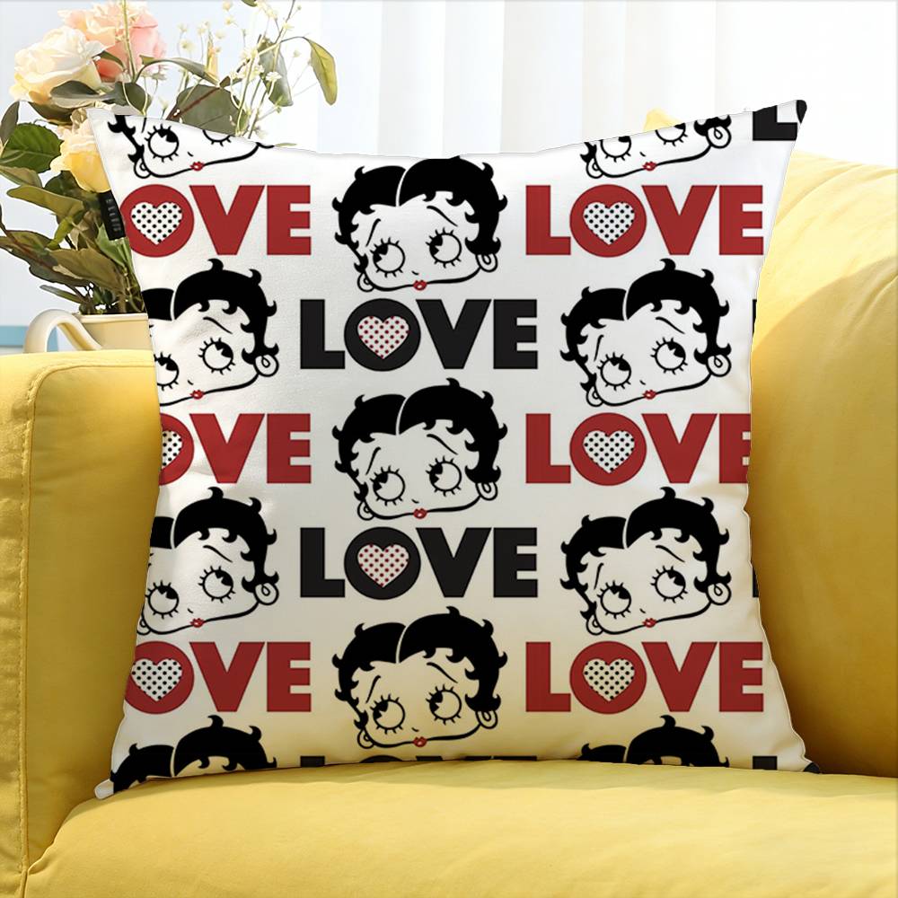 Anime Cute B-Betty Boop World Various Sizes Square Pillow Case For Car Home Bedchamber Decor
