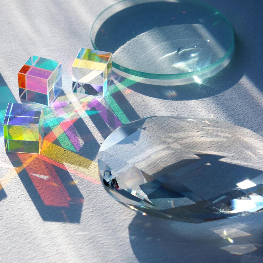 PATIKIL 5cm x 10cm Focal Length Double Convex Lenses and 7.5cm x 10cm Focal Length Double Concave Lenses, Set of 6, Glass Optically Polished, Rounded