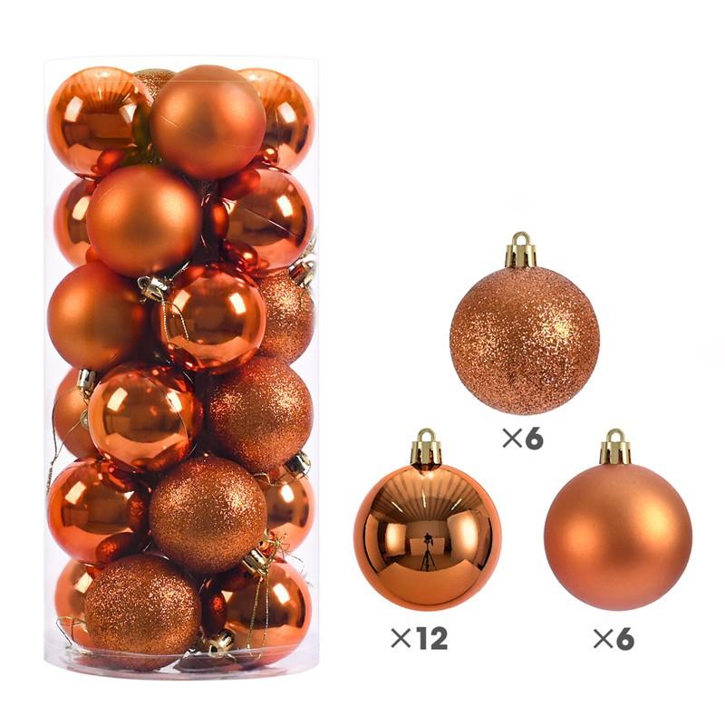 24pcs Christmas Balls Xmas Tree Hanging Ornaments 3/4/6cm Home Party Navidad 2026 New Gift Decorations