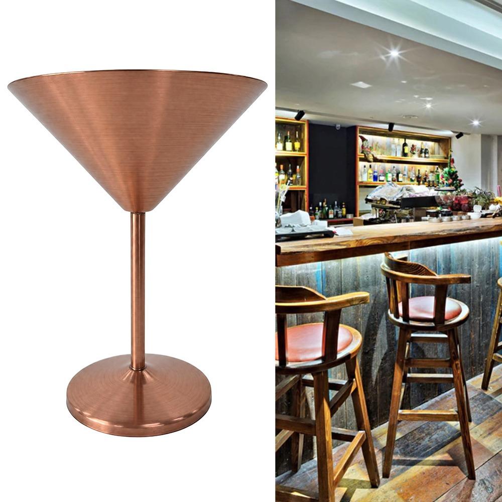 Long Stem Reusable Wine Glass Rustproof Cocktail Wine Goblet Stainless Steel Martini Glass Party