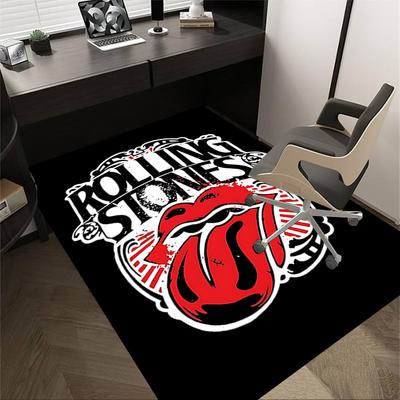 1 alfombra ROLLING STONES Antideslizante de Poliéster para Suelo de Oficina. Dormitorio