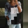 Camicie di Lino da Donna Manica 3/4 Bottoni Scollo O Top Estivi Eleganti Casual Carini