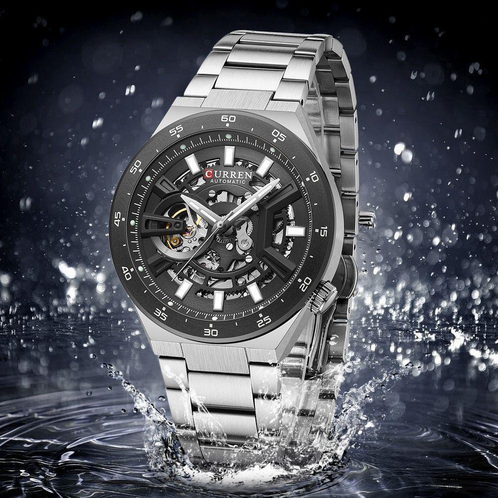CURREN Casual Fashion Multifunction Mechanical Watch for Men Top Brand Luxury Original Stainless Steel Wrist Watch