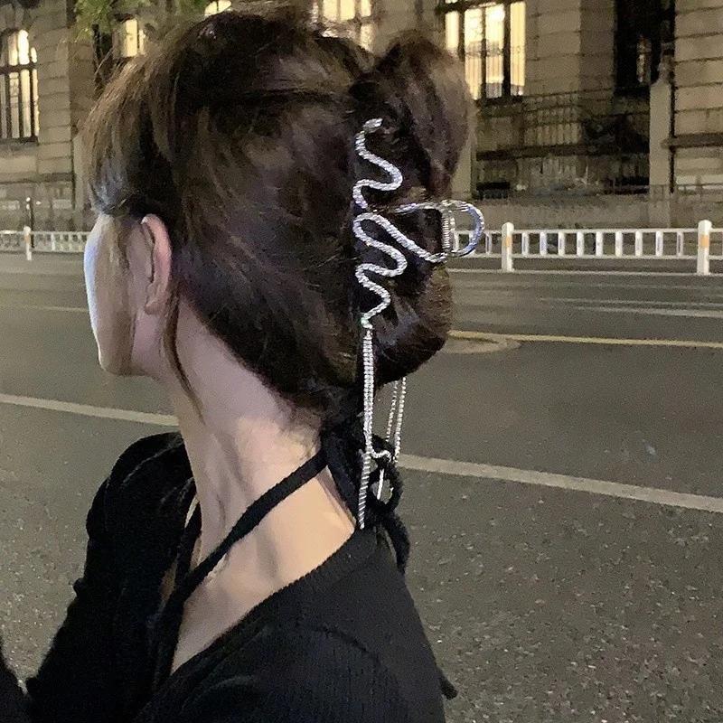 

Модные заколки-крабы для волос с кисточками из страз и кристаллов для женщин, девушек, геометрические металлические заколки-крабы для волос, аксессуары для волос