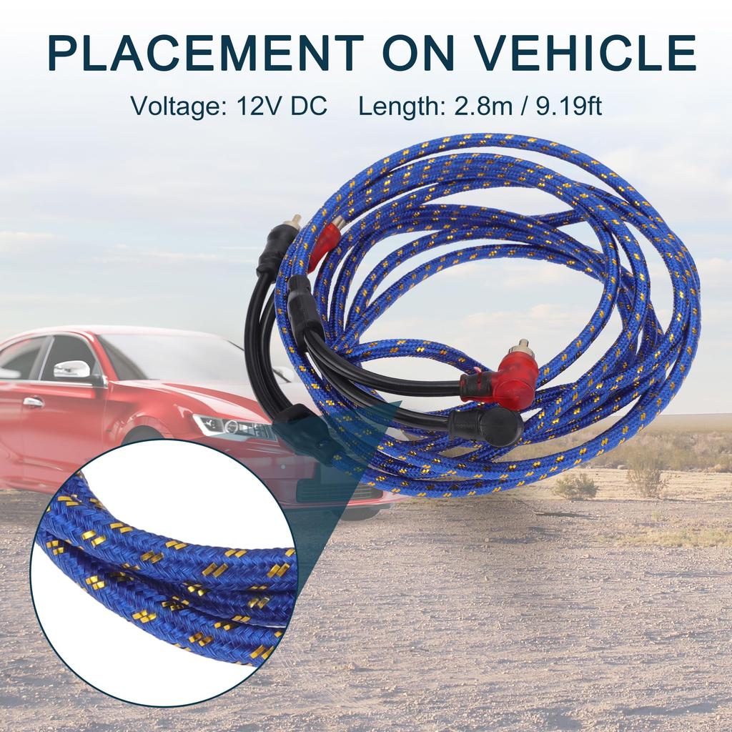 TUCKBOLD Car Audio Amplifier Wiring 2.8m 9.19ft Compatible | Full Audio Amplifier Wiring Blue 1pcs