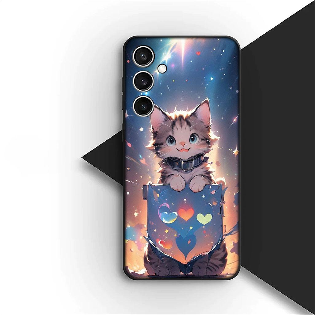 

Cover for OPPO A80 A18 A16 A40 A17 A15 A38 A78 A79 A54 A57 A12 A60 4G 5G Casing Phone Case Black Kitten Cat Eye Cute Anime OPPO A60 5G