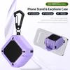 KEYSION Bluetooth Earphone Case for Samsung Buds 4 Pro Silicone+PC With Phone Stand Hook Shockproof Cover for Galaxy Buds4 4 Pro