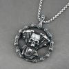 Retro Skull Engine Necklace Chain Machine Men Skeleton Pendant Rock Punk for Male Biker Rider Jewelry Gift