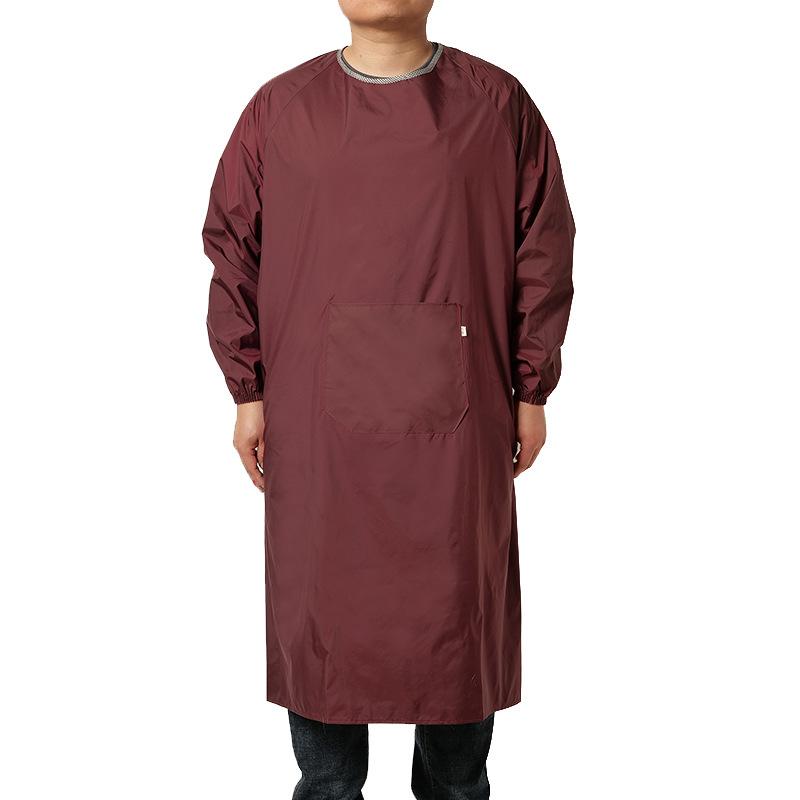 Reverse Smock Waterproof And Oil-Proof Long-Sleeved Apron Household Kitchen Work Men And Women
