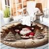 Christmas Circular Floor Mat Study Chair Carpet Holiday Scene Decoration Carpet New Year Atmosphere Carpets Home Decoration