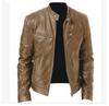 Autumn and winter spot new business pu rest leather jacket business gentleman thermal zipper cardigan decoration
