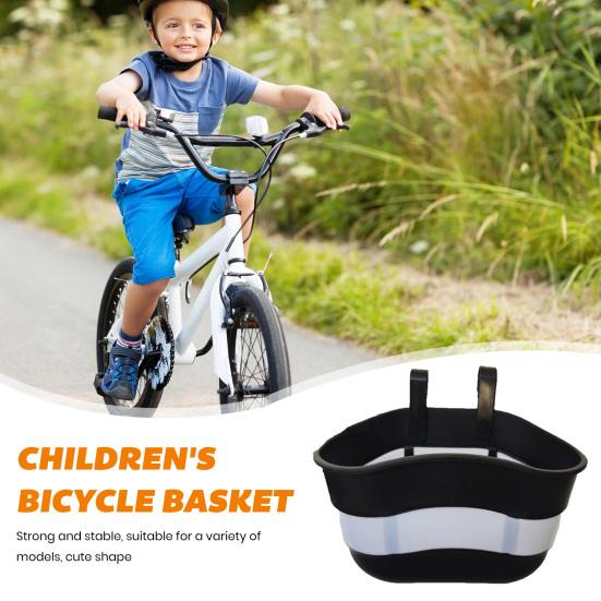 Bicycle Basket Large Capacity Bright Color Strong Load-bearing Smooth Edge Easy Installation Kids Scooter Bike Handlebar Front Storage