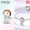 Charm Angelic Boy Girl Blue Wings Stars Infinite Charms Beads Fit Bracelet 925 Silver Women Diy Fine Gift Accessory Set