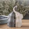 Ceramic Elephant Figurines for Living Room Creative Miniatures Animal Ornaments Crafts and Furnishings 2PCs