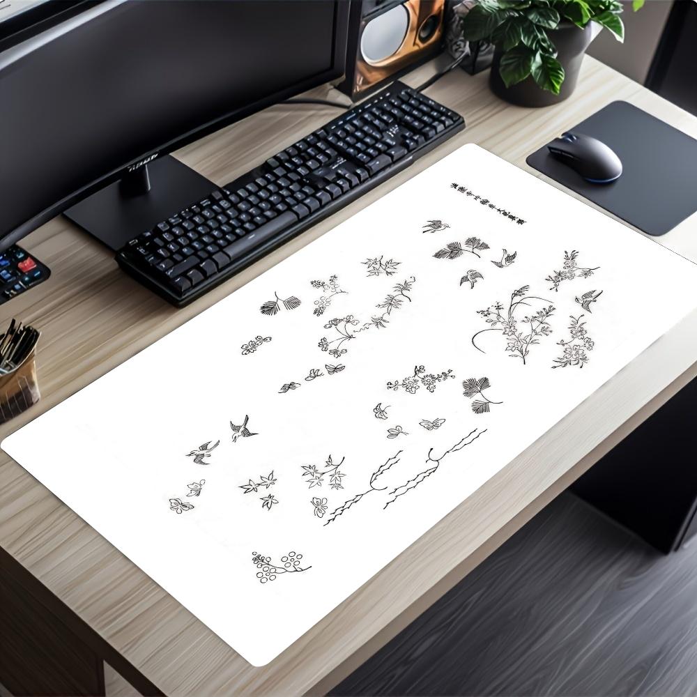 Plant Bird Mousepad Speed Office Desk Accessories Gaming Mats Mouse Carpet Mouse Mat Desk Pad Set Up Computer Desk Decorating