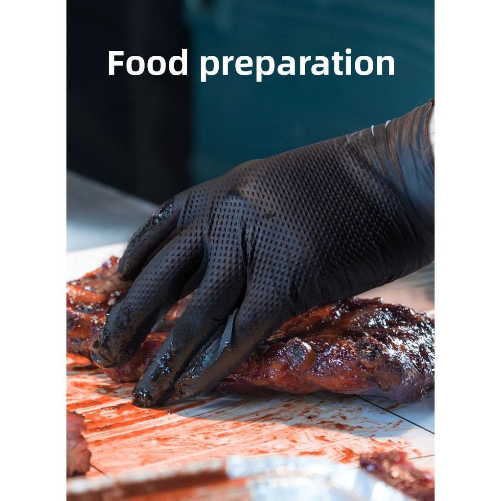 Épaisseur Extra 100-1 Pièces, Résistants et 8 Mil Gants Jetables en Nitrile Motif Diamant Orange - Texture Diamantée Surélevée, Sans Poudre et Sans Latex