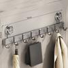 Wall Mounted Suction Cup Door Hook 4/5/6/7/8 Hook Hanging Coat Holder Wall Clothes Hanger  Bathroom