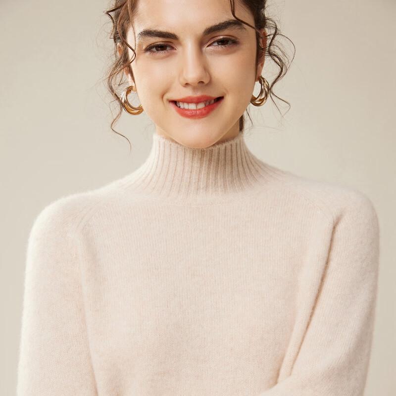Fanzhen Women's High-Neck 100% Cashmere Sweater