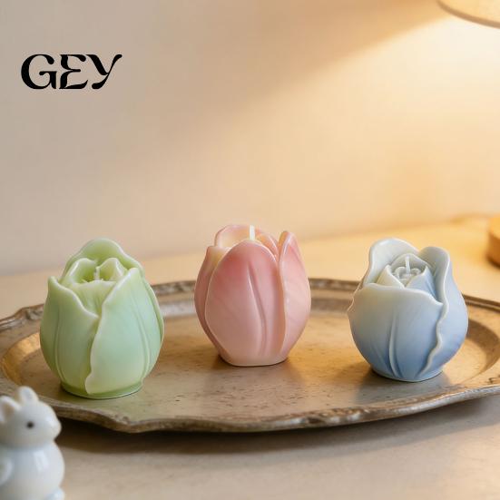 Petal Detail Silicone Mold Tulip Flower Mold, 3D Floral Candle Making for DIY Molds Soap Fondant Chocolate Wax Resin Craft, Baking Cake Decorating