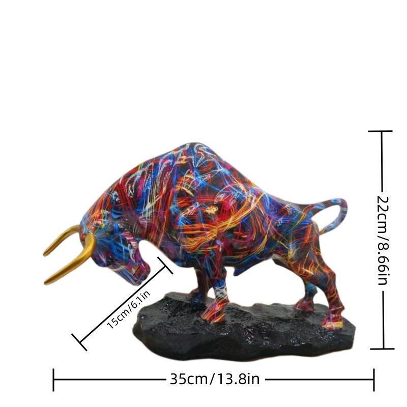 Wall Street Style - Elegant Bronze Bull Statue, Multi Functional Resin Art for Home and Office Decoration, Statue Decoration