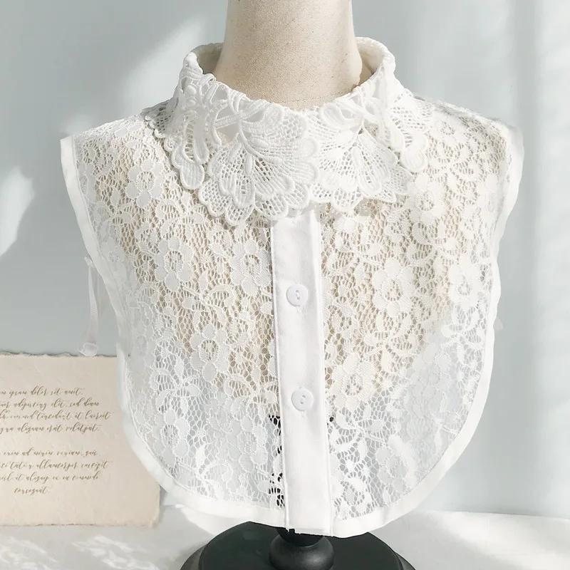 Fake Collar For Shirt Detachable Collars Solid Shirt Lapel Blouse Top Men Women Black White Girls Top Clothes QH132
