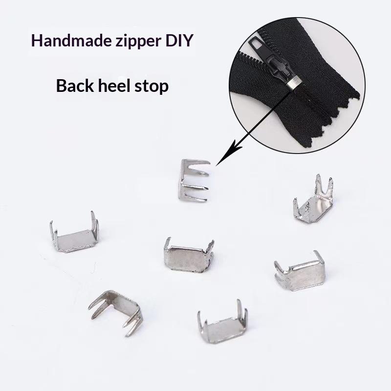 

20Pcs 5# Zipper Stop Metal Clasp Claw-Style Tail Four-Claw End Zipper Head Tail Regulation Four-Claw Code Card Stop срібний