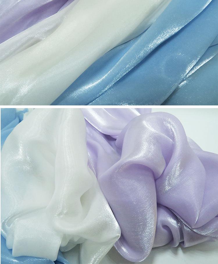 Material Brocart Iridescent din Mătase de Jad Satin Organza pentru Ruqun Hanfu