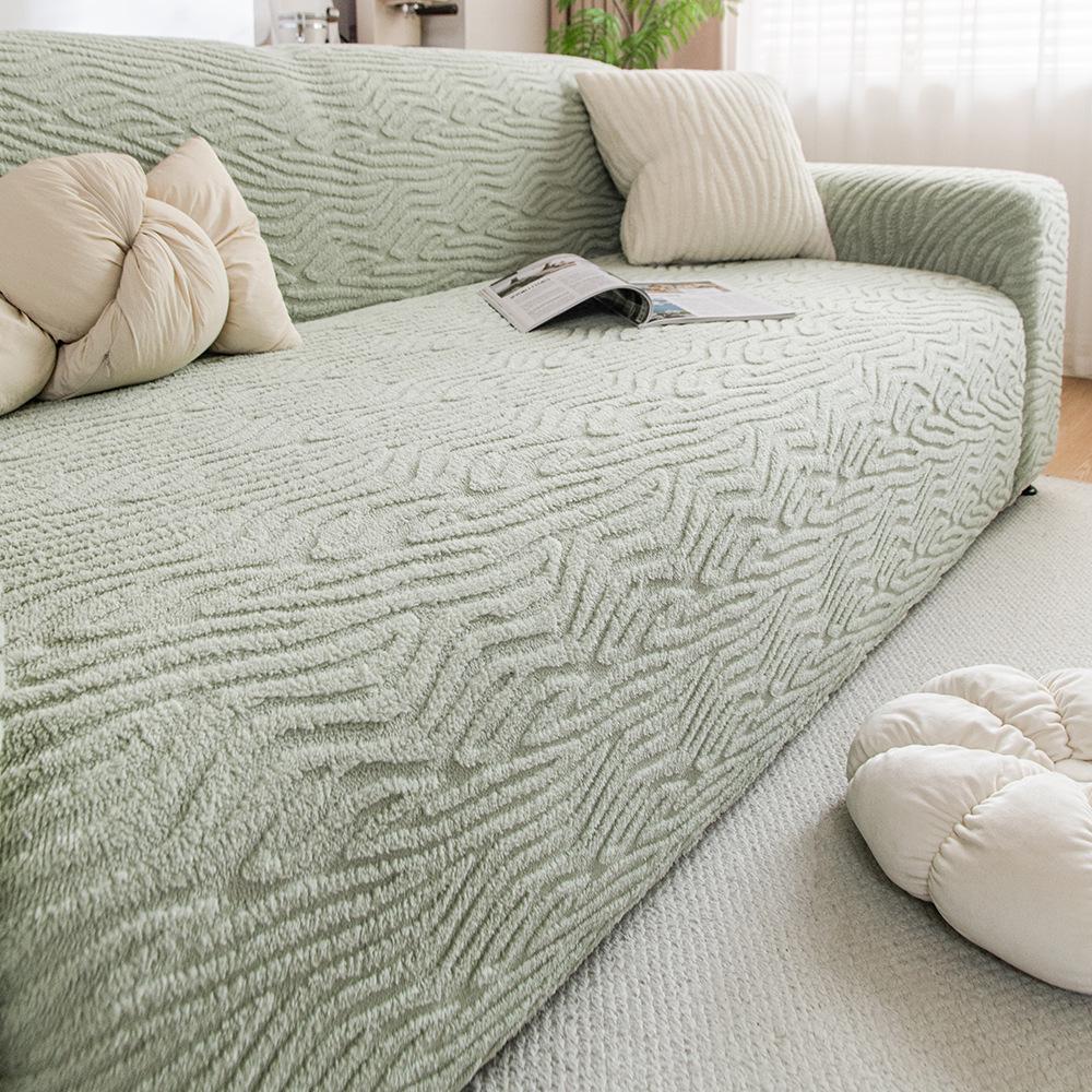 Autumn And Winter Plush Sofa Cushion, Winter Integrated Sofa Cover, Fixed Anti Slip And Anti Cat Scratch Seat Cushion 90-140cm