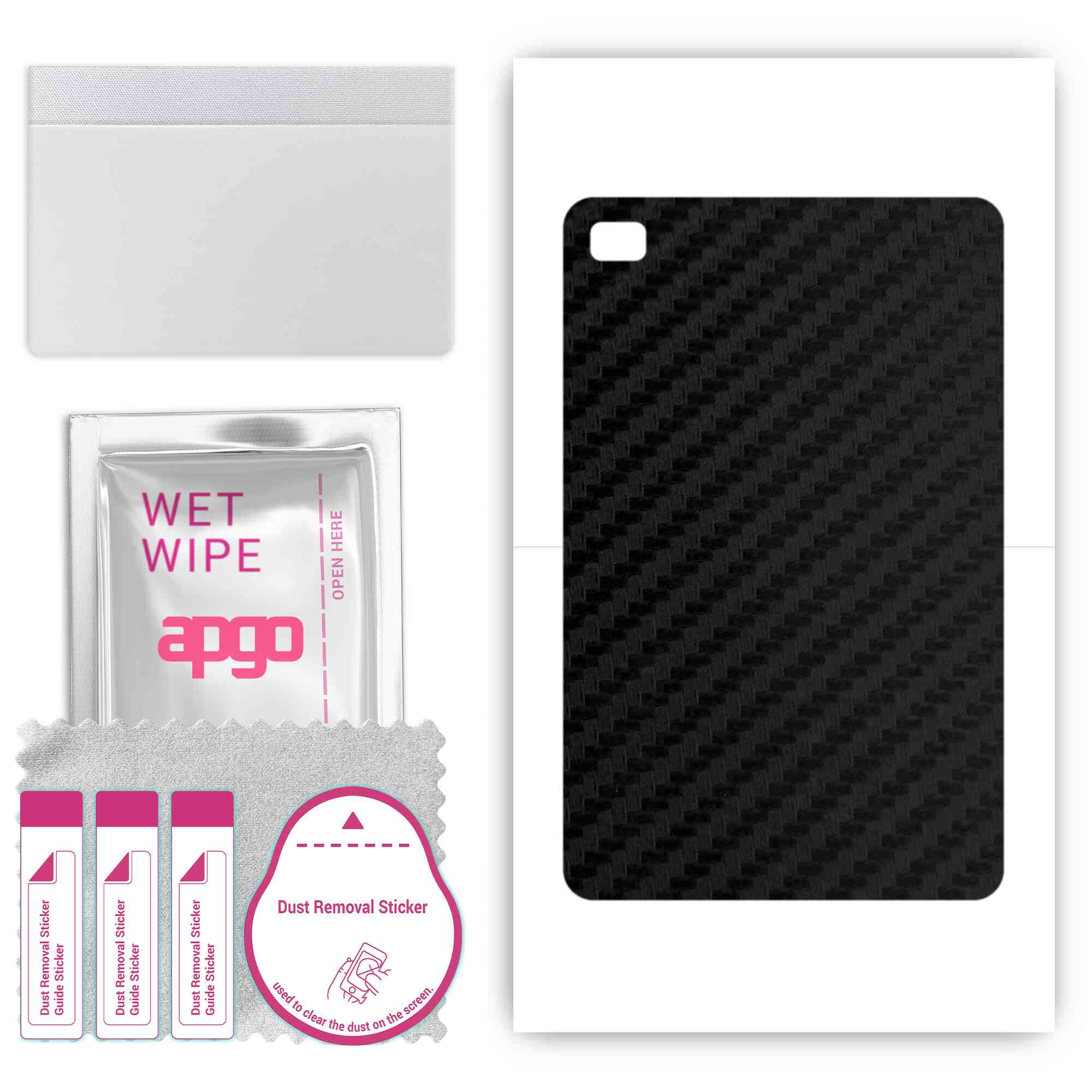 

apgo Protective Skin Sticker for the back compatible with Teclast T40, Wrap Film, Foil, Vinyl - Pattern Carbon Black