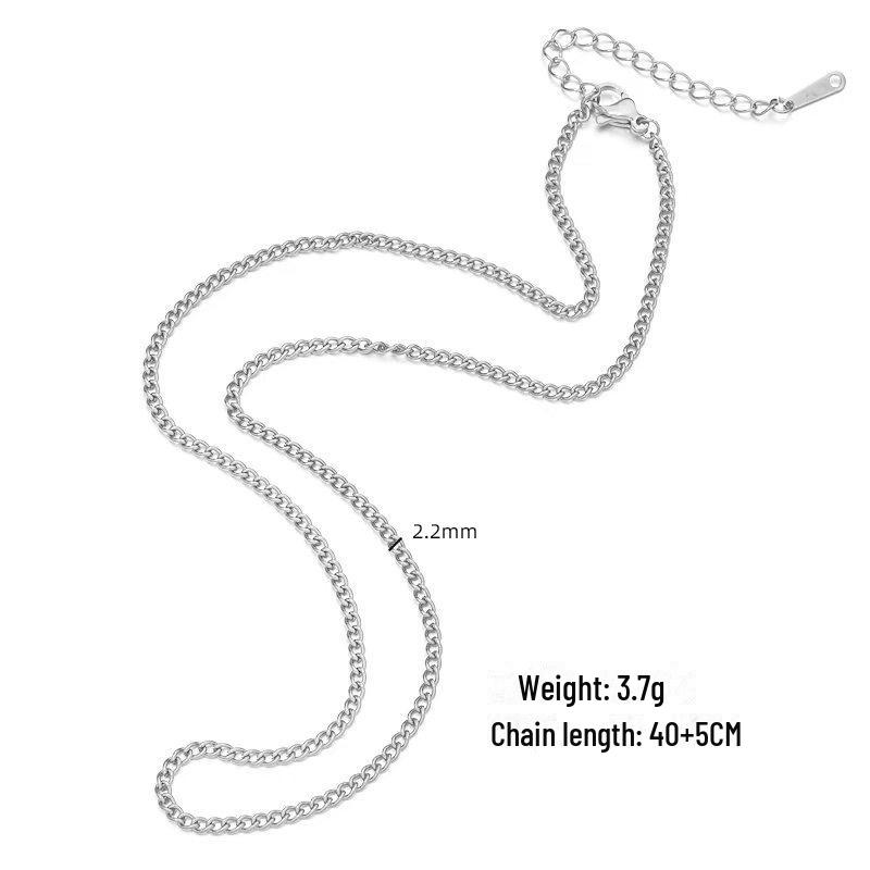 Colier Trendy Water Wave din oțel inoxidabil: Stil INS european și american pentru moda hip-hop pentru femei