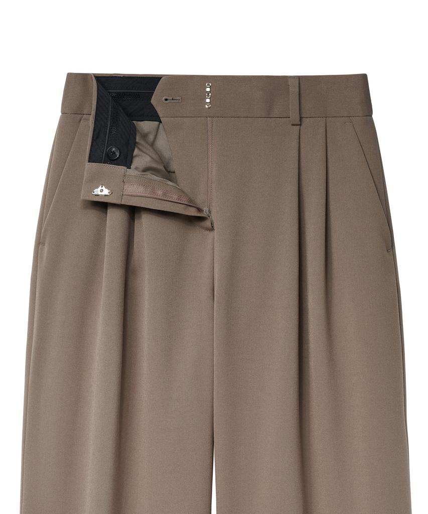 MUSINSA STANDARD WOMAN Women'S Real Wide Belted Slacks [Dusty Beige]