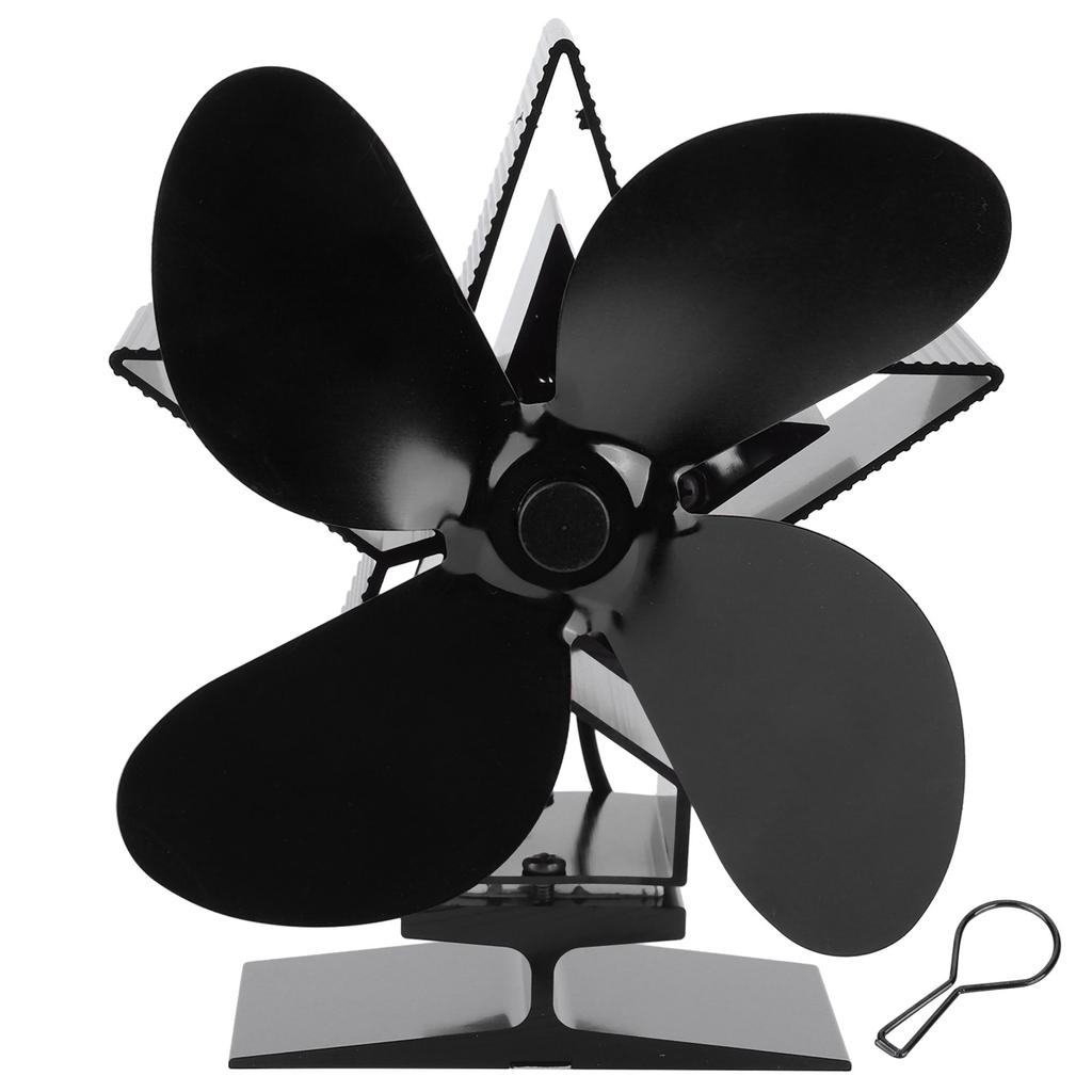 4 Blade Thermal Ht Powered Wood Stove Fan Fireplace Accessory for Ht Distribution