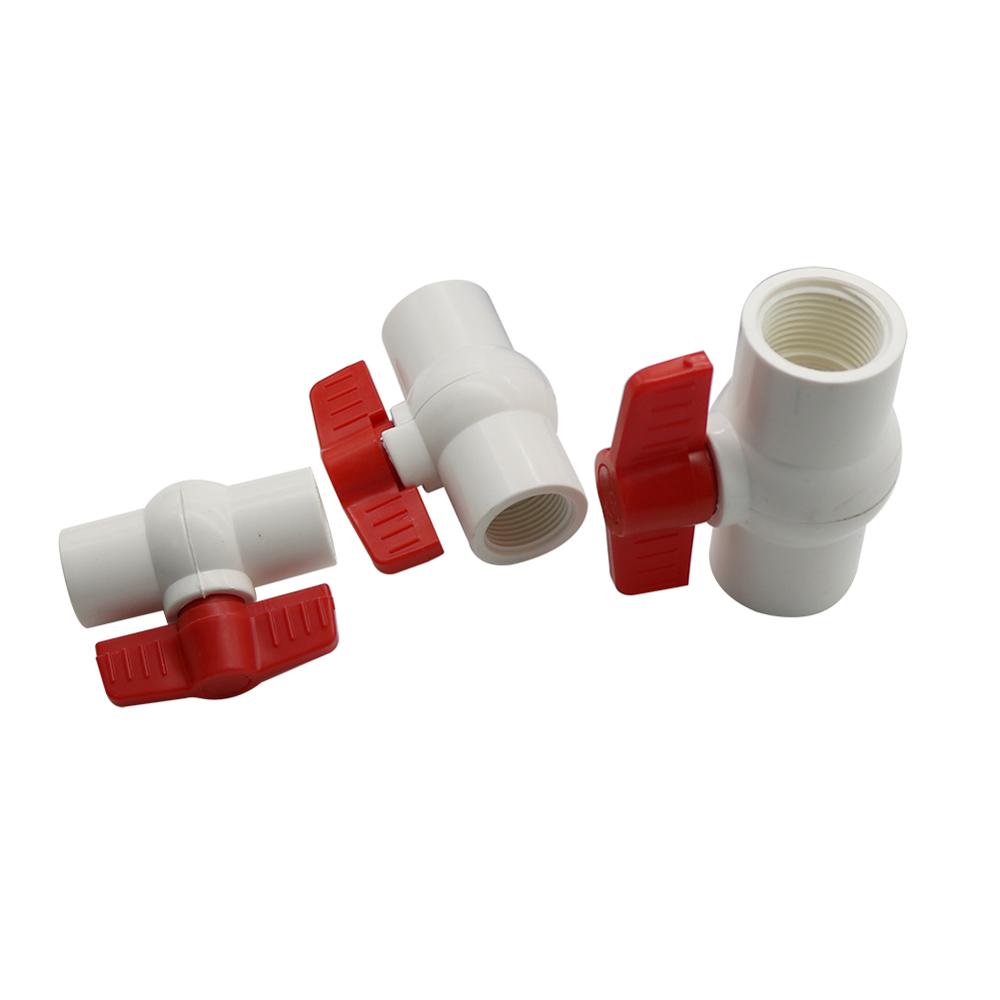 Garden Irrigation Waterstop Switch Water Control Pipe Fittings 1/2" 3/4" 1" 1.25" 1.5" 2" Female Thread PVC Ball Valve Drainage