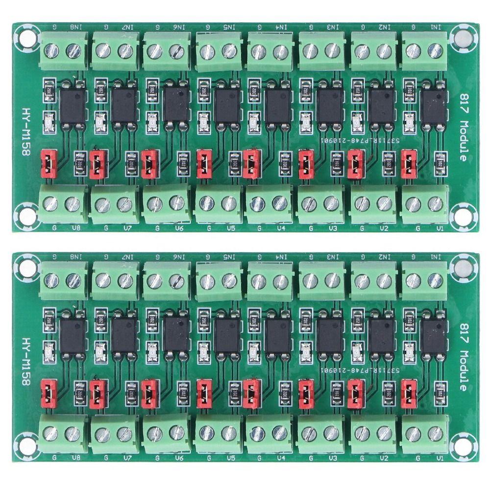 2 Pcs 3.6-30V 8 Channel Optocoupler Isolation Board Photoelectric Isolated Module Signal Isolation