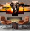 Zdjęcia na płótnie Home Decor 1 sztuka chodzący słoń zachód słońca afryka użytki zielone krajobraz malarstwo drukuje plakat salon Wall Art